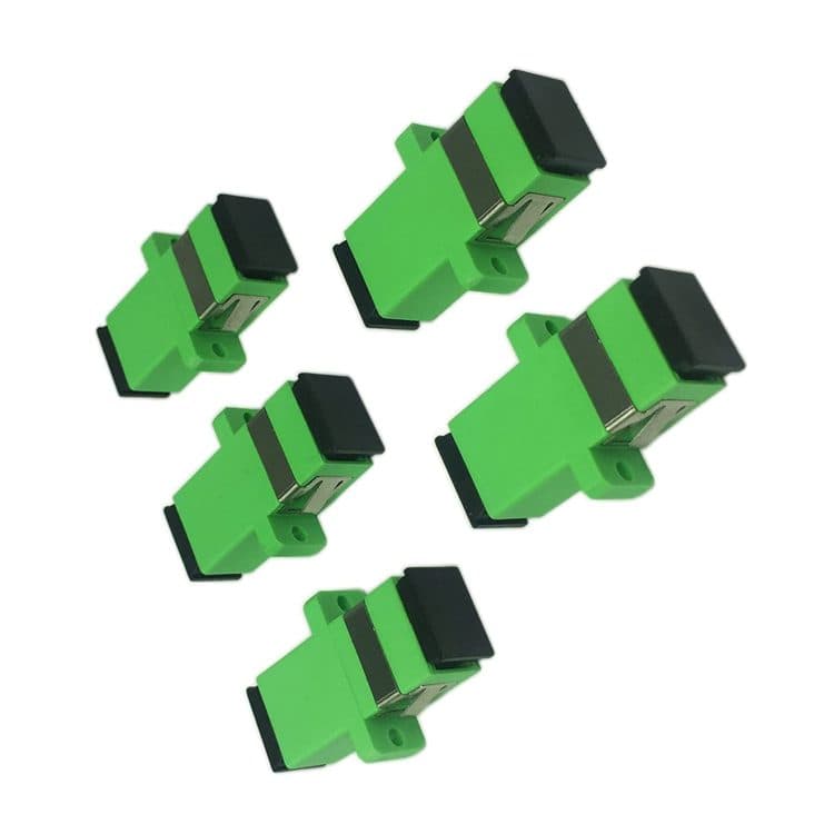 Green simplex sc apc fiber optic adapter