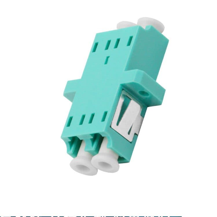 LC Duplex Aqua Adapter with Flange